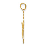 14k Yellow Gold Crucifix Cross Pendant with High Detail Jesus Design