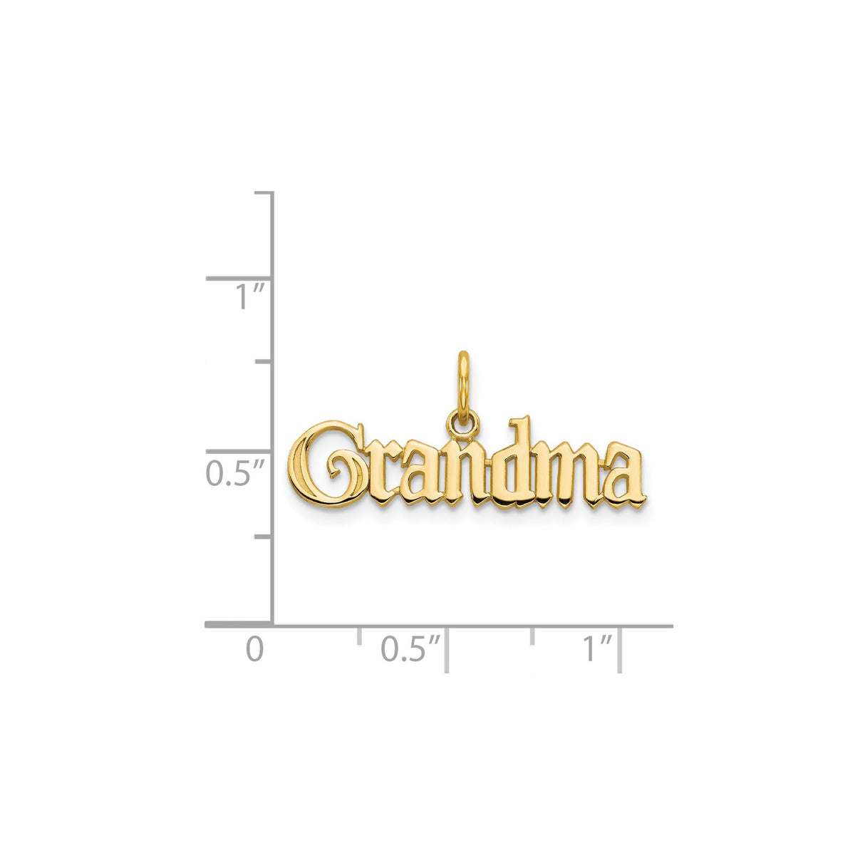 14k Yellow Gold Grandma Pendant, Script Nameplate Charm for Women, Sentimental Family Jewelry