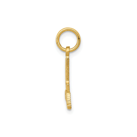 14k Yellow Gold Number One Grandma Pendant, Textured Script Charm, Sentimental Jewelry for Women