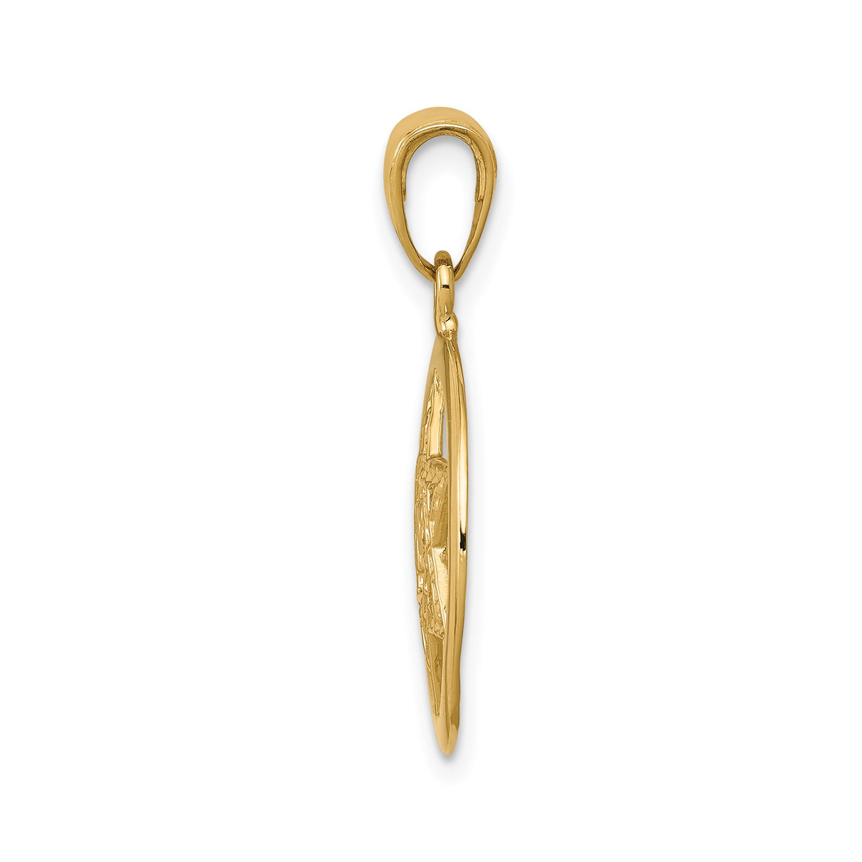 14k Yellow Gold Pendant with Star of David and Chai Symbol, Jewish Religious Charm