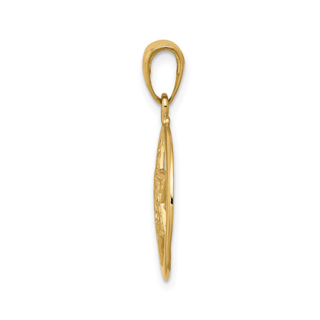 14k Yellow Gold Pendant with Star of David and Chai Symbol, Jewish Religious Charm
