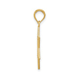14k Yellow Gold Star of David Pendant, Textured Jewish Faith Charm for Women or Unisex