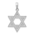 14k White Gold Star of David Pendant, Textured Jewish Religious Charm for Men and Women