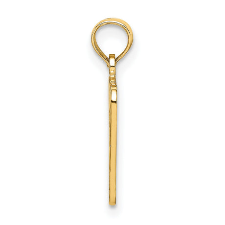 14k Yellow Gold Birth Certificate Pendant Charm with Engraving and Ribbon Detail