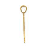 14k Yellow Gold Cali Girl Pendant with California State Outline, West Coast Theme