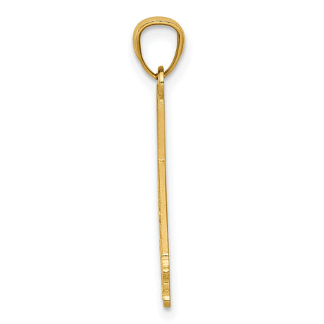 14k Yellow Gold Cali Girl Pendant with California State Outline, West Coast Theme