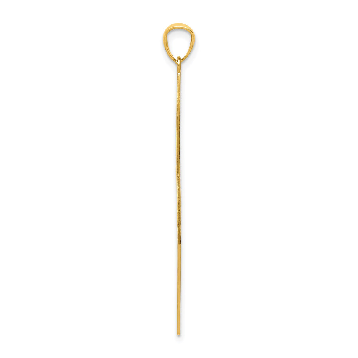 14k Yellow Gold Lightning Bolt Pendant, Sleek Polished Design, Unisex Energy Charm
