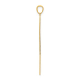 14k Yellow Gold Lightning Bolt Pendant, Sleek Polished Design, Unisex Energy Charm