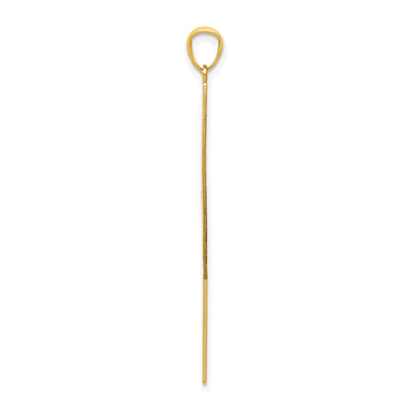 14k Yellow Gold Lightning Bolt Pendant, Sleek Polished Design, Unisex Energy Charm