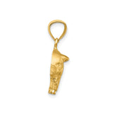 14k Yellow Gold Pig Pendant, Chinese Zodiac Charm with Satin Finish, Symbol of Prosperity and Good Fortune