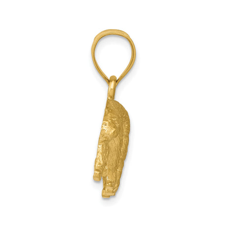 14k Yellow Gold Polar Bear Pendant, 3D Arctic Wildlife Charm, Nature and Adventure Theme