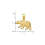 14k Yellow Gold Polar Bear Pendant, 3D Arctic Wildlife Charm, Nature and Adventure Theme