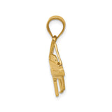 14k Yellow Gold Grand Piano Pendant, Miniature Piano Charm, Music Themed Jewelry