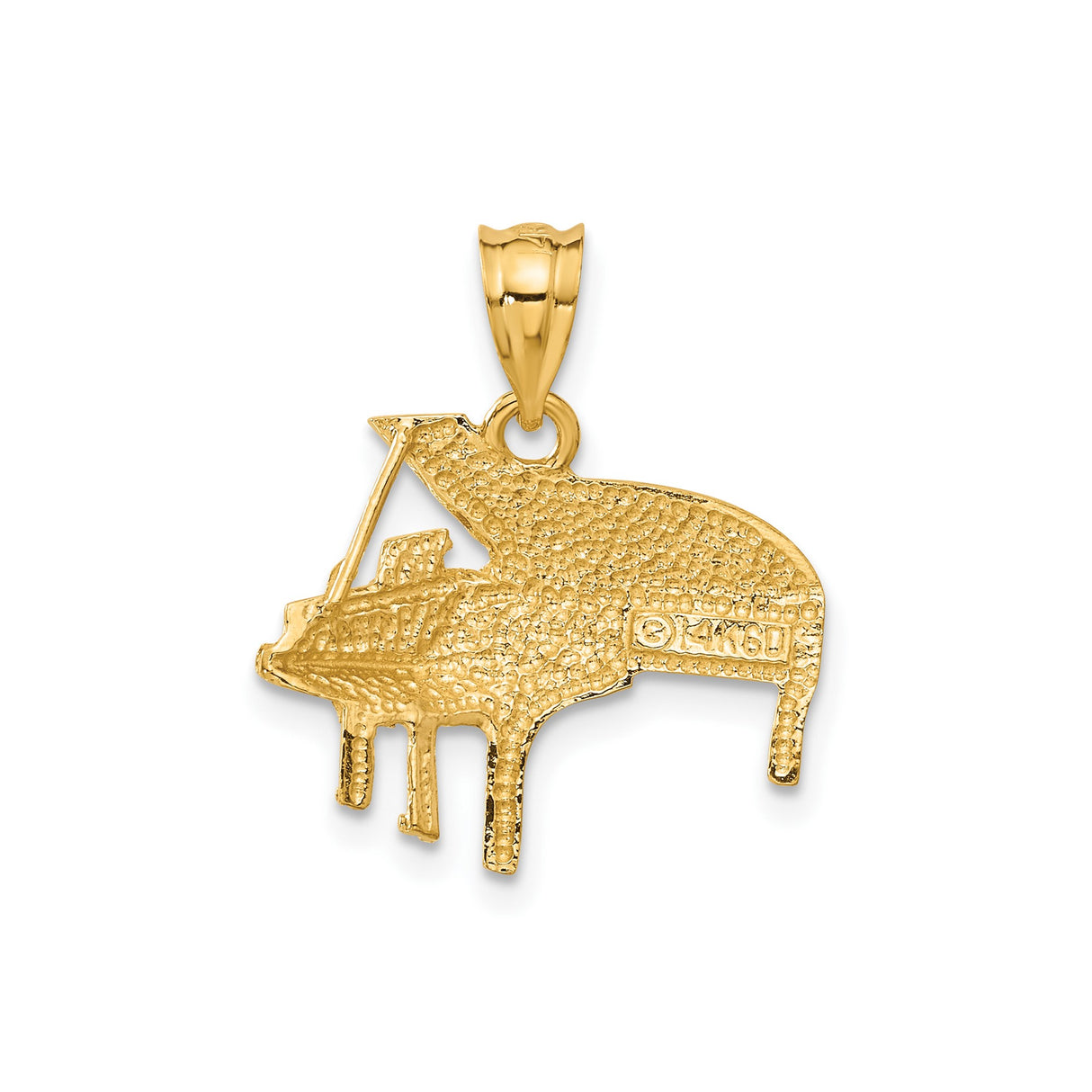 14k Yellow Gold Grand Piano Pendant, Miniature Piano Charm, Music Themed Jewelry