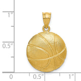 Basketball Charm Pendant in Real 14k Yellow Gold