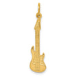 14k Yellow Gold Electric Guitar Pendant Charm, Musical Instrument Design for Men or Unisex