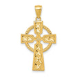 14k Yellow Gold Celtic Iona High Cross Pendant, Spiritual Religious Jewelry