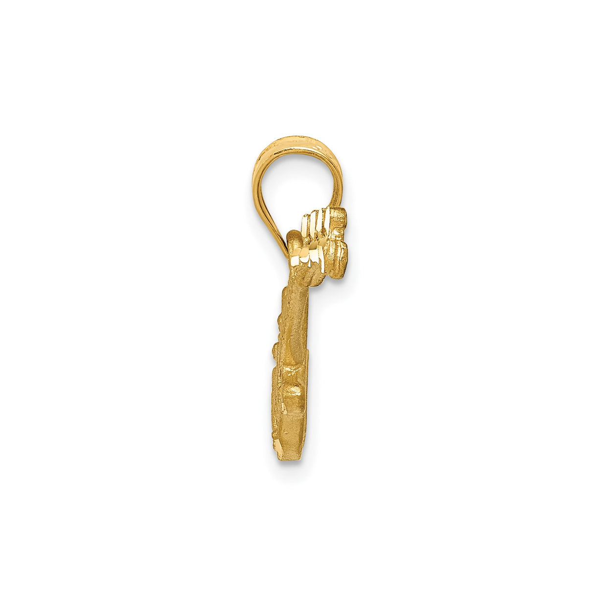 14k Yellow Gold Electric Guitar Pendant with Detailed Strings and Fretwork, Unisex Music Charm