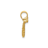14k Yellow Gold Electric Guitar Pendant with Detailed Strings and Fretwork, Unisex Music Charm