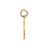 14k Yellow Gold Treble Clef Pendant Charm, Polished Satin Musical Note Jewelry
