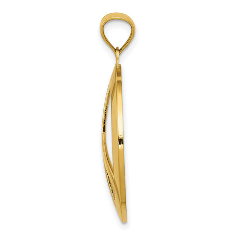 14k Yellow Gold Peace Sign Pendant, Polished Boho Spiritual Charm for Women or Unisex