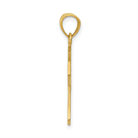 14k Yellow Gold Reversible Faith Cross Pendant with Scrollwork and Textured Design
