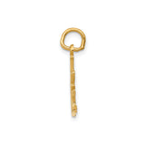 14k Yellow Gold I Love Music Pendant, Stacked Text Design, Unisex Musical Charm