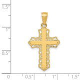 Latin Cross Charm Pendant in Real 14k Yellow Gold