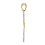 14k Yellow Gold Cross Pendant with Filigree Heart Design, Christian Religious Jewelry