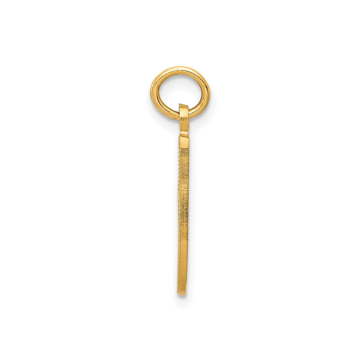 14k Yellow Gold Ballet Slipper Charm Pendant, Etched Dance Jewelry for Women and Girls
