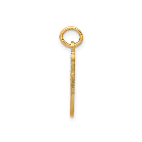14k Yellow Gold Ballet Slipper Charm Pendant, Etched Dance Jewelry for Women and Girls