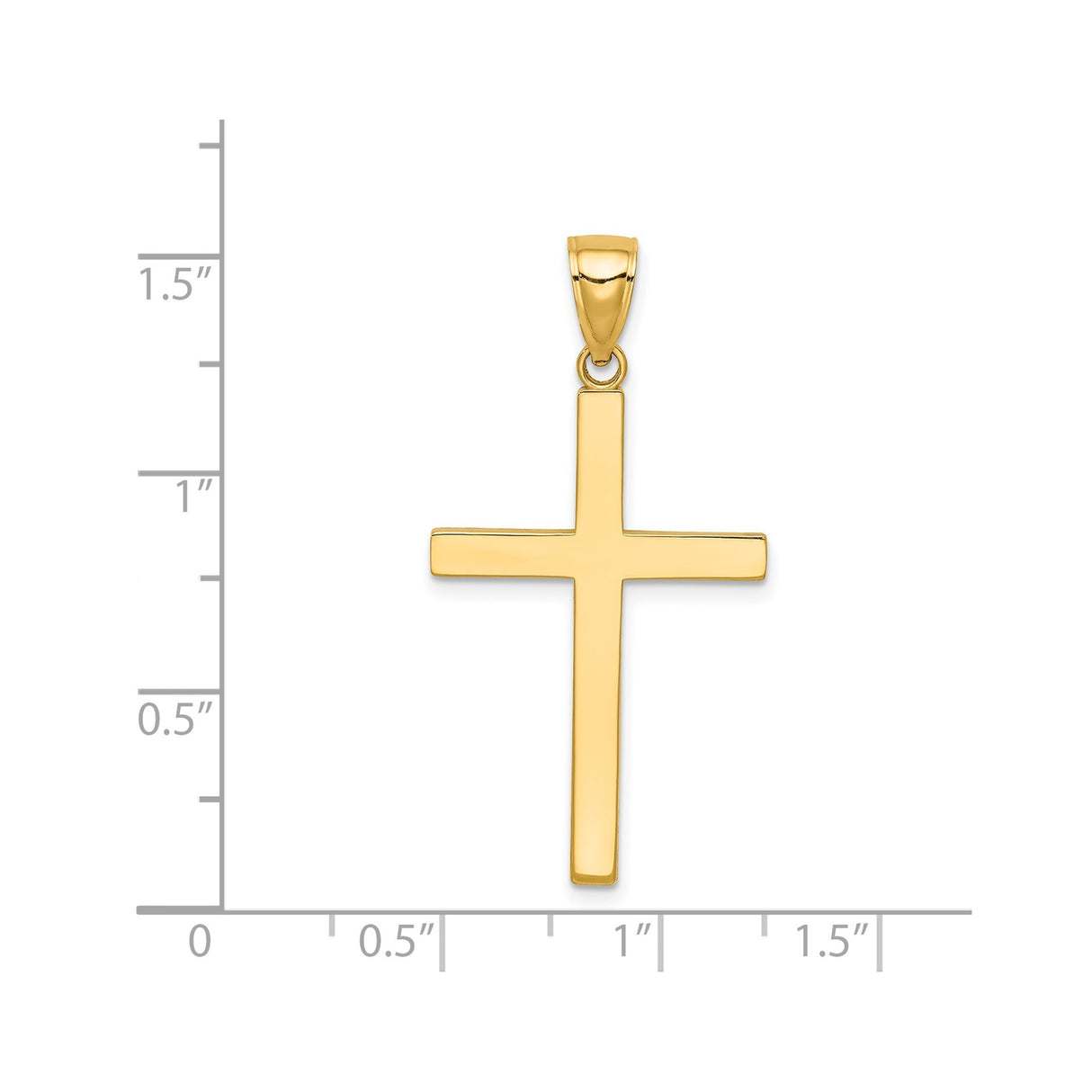 14k Yellow Gold Cross Pendant, Classic Latin Cross Design for Men and Women