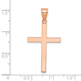 Stick Cross Charm Pendant in Real 14k Rose Gold