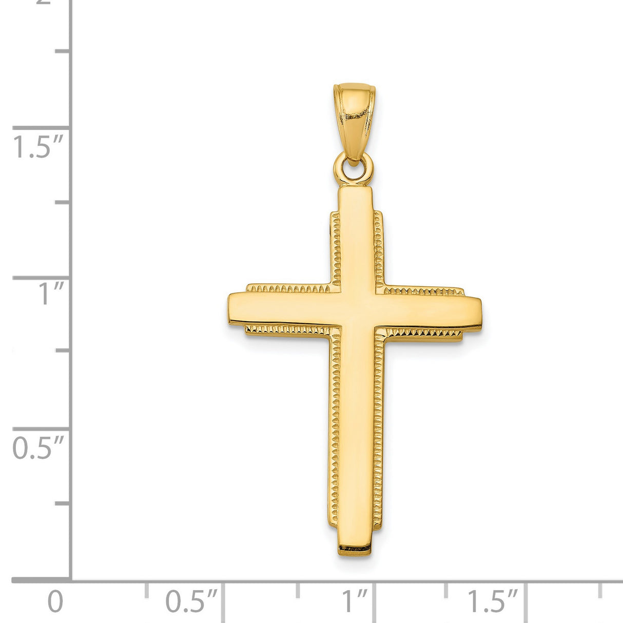 Latin Cross Charm Pendant in Real 14k Yellow Gold