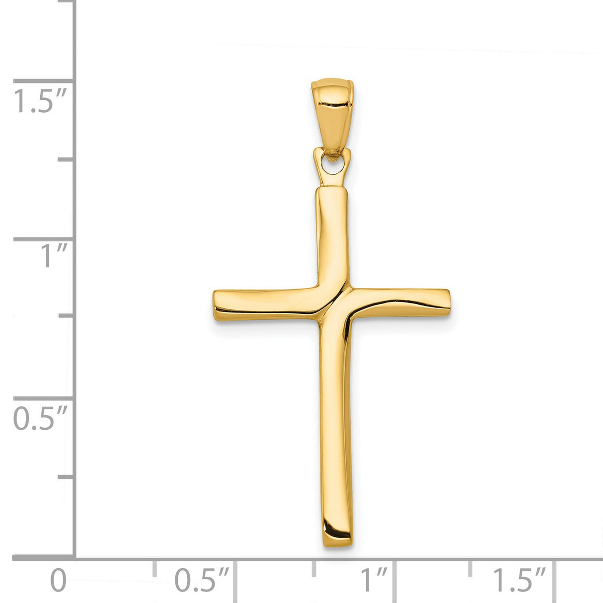 Accented Latin Cross Charm Pendant in Real 14k Yellow Gold