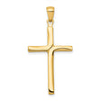 Accented Latin Cross Charm Pendant in Real 14k Yellow Gold