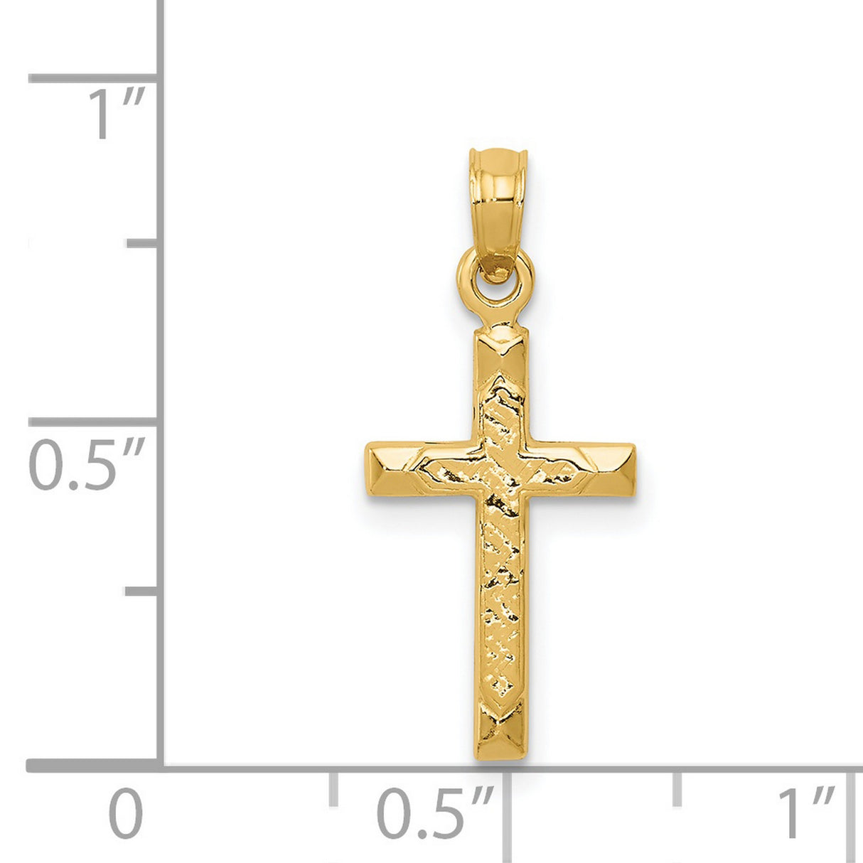 Latin Cross Charm Pendant in Real 14k Yellow Gold