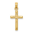 Latin Cross Charm Pendant in Real 14k Yellow Gold