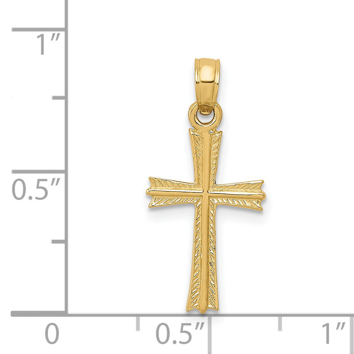 Latin Cross Charm Pendant in Real 14k Yellow Gold