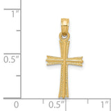 Latin Cross Charm Pendant in Real 14k Yellow Gold