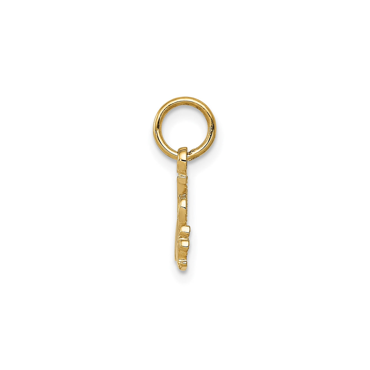 14k Yellow Gold I Love Music Pendant, Solid Gold Charm for Women or Unisex Wear