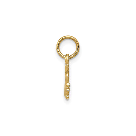 14k Yellow Gold I Love Music Pendant, Solid Gold Charm for Women or Unisex Wear