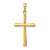 Latin Cross Charm Pendant in Real 14k Yellow Gold