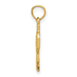 14k Yellow Gold Celtic High Cross Pendant with Woven Motif and Polished Detail