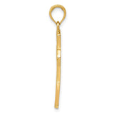 14k Yellow Gold Cross Pendant with Tapered Arms, Flared Ends, and Beveled Edges