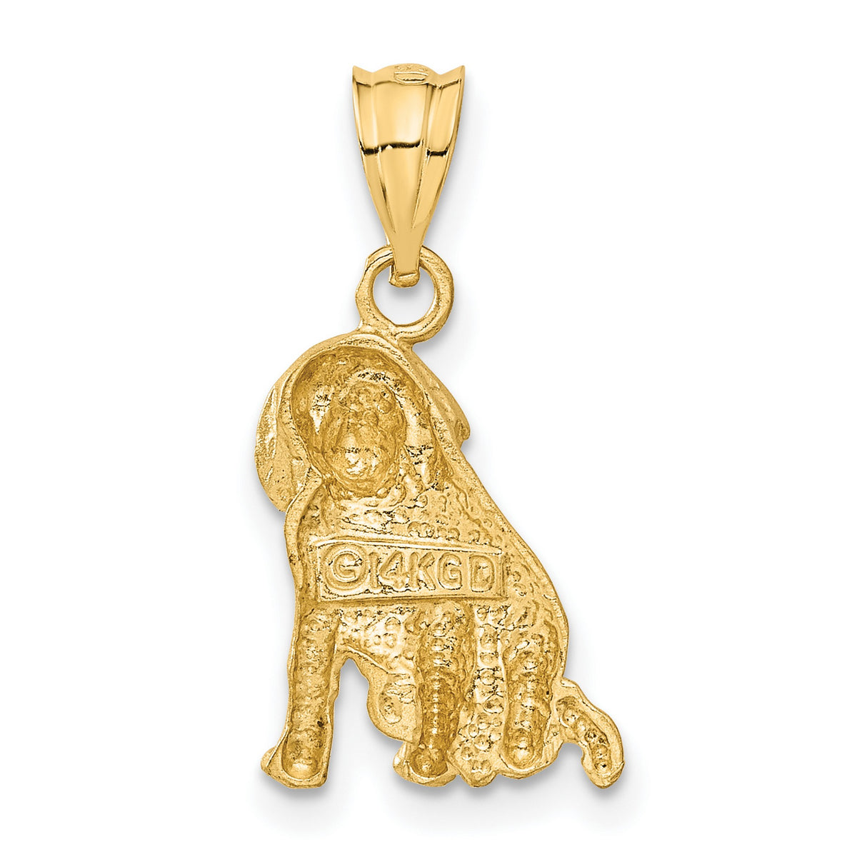 14k Yellow Gold Dog Pendant, Detailed Sitting Puppy Charm, Animal Jewelry Symbolizing Loyalty and Love