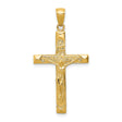 INRI Latin Crucifix Charm Pendant in Real 14k Yellow Gold