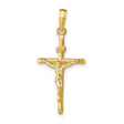 14k Yellow Gold Crucifix Pendant with INRI Cross and Jesus Figure for Men and Women
