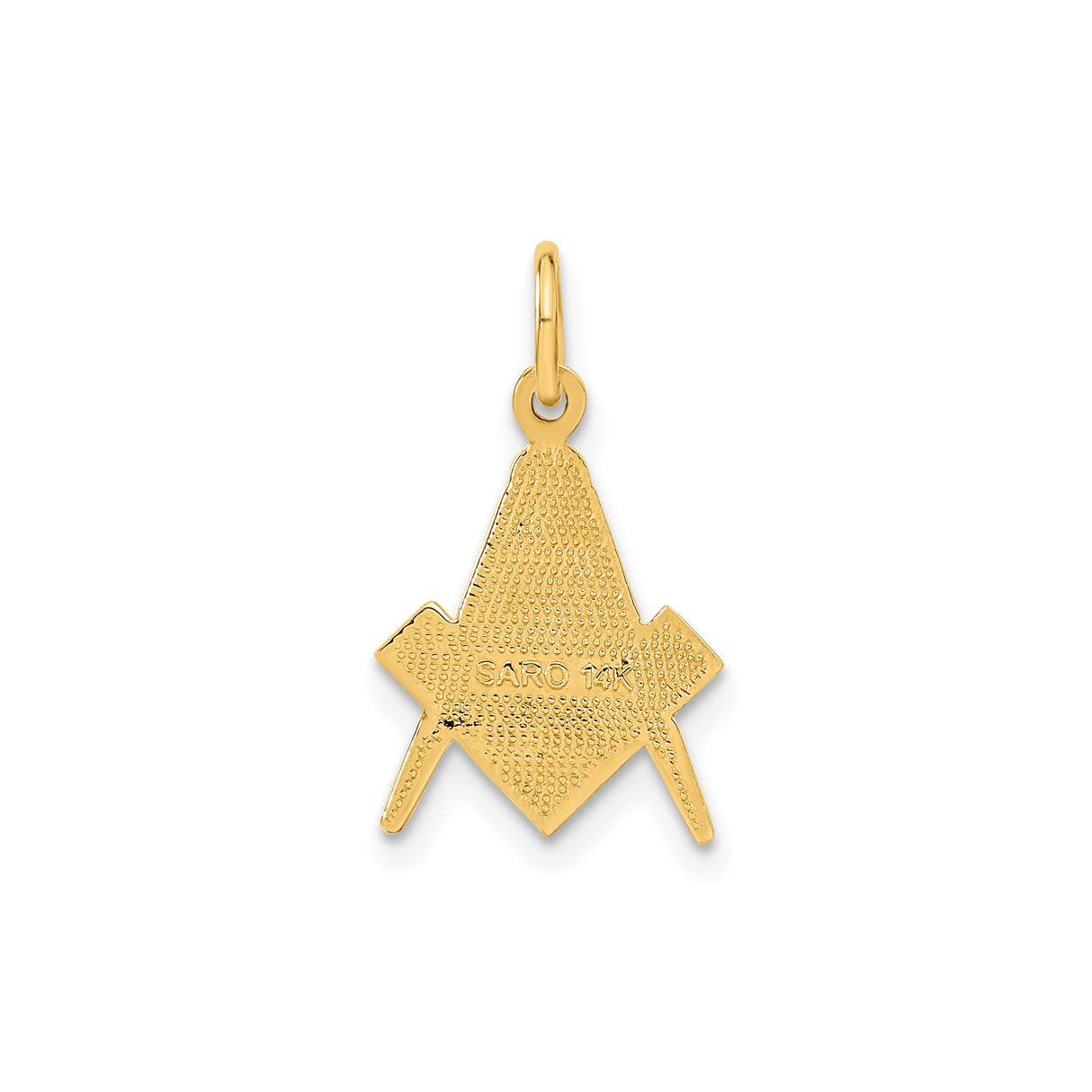 14k Yellow Gold Masonic Pendant with Square and Compasses G Symbol for Men