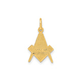 14k Yellow Gold Masonic Pendant with Square and Compasses G Symbol for Men